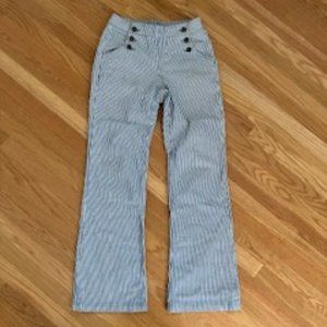 Boden sailor jeans, wide legged, navy and white striped, size 4